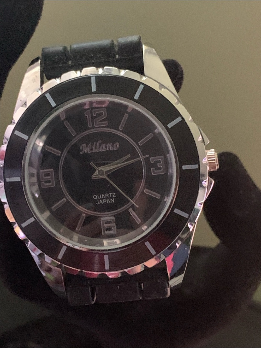 Milano Black Silicone Sport Watch